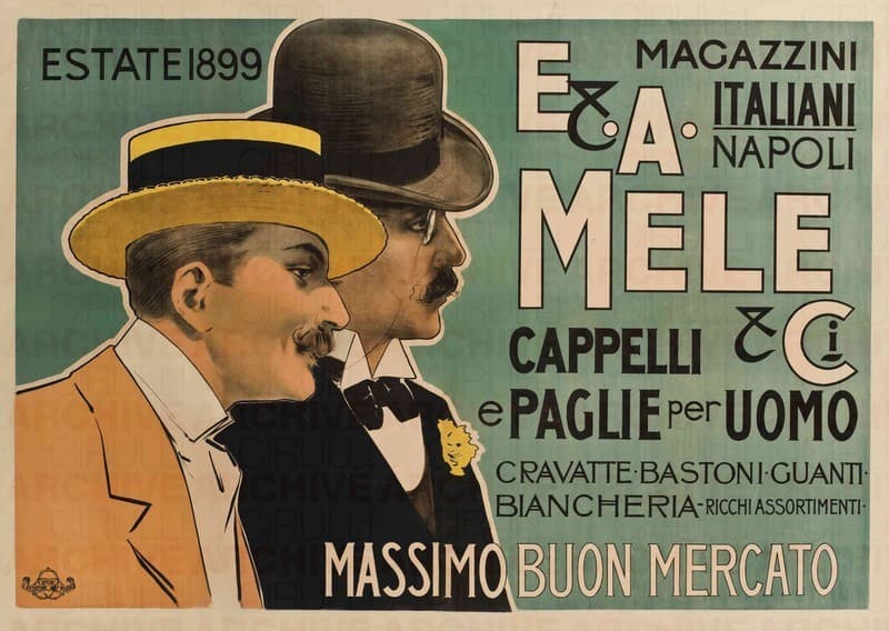 E. & A. Mele & Ci. Napoli. Cappelli e paglie per uomo