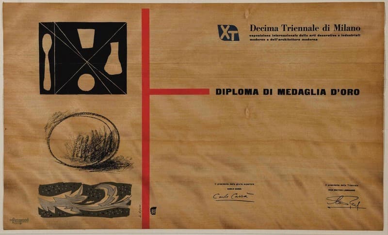 Decima Triennale di Milano. Diploma di Medaglia d’Oro