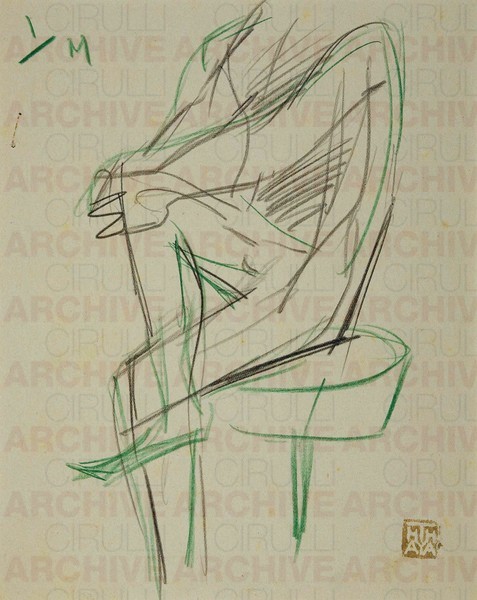 Figura maschile seduta con gamba accavallata (1/M)
