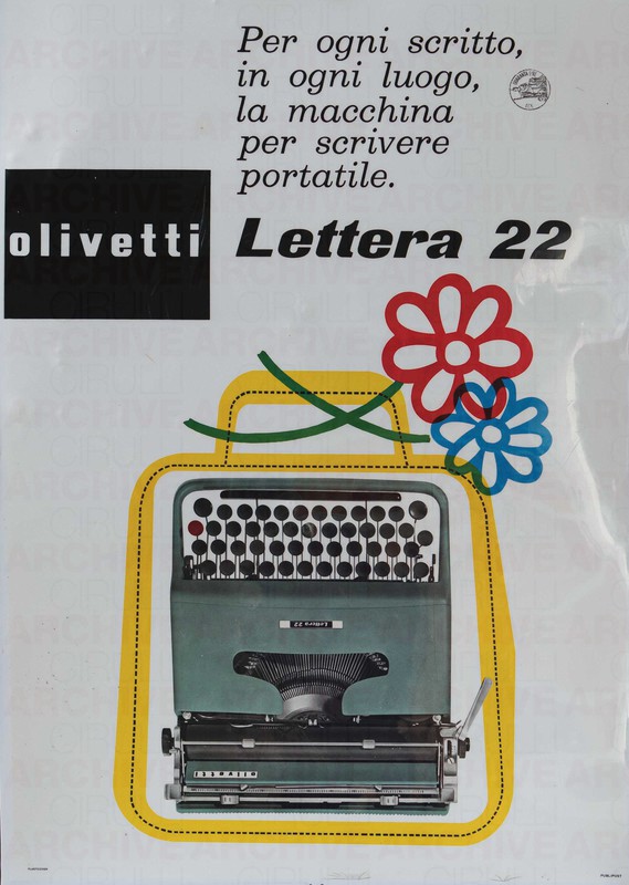 Olivetti Lettera 22
Per ogni scritto, in ogni luogo, la macchina per scrivere portatile.